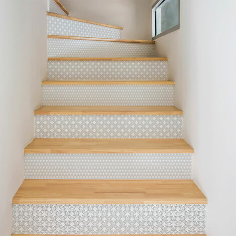 Stickers adhésifs escalier carrelages contremarche - OSKAR - 2 bandes de 16x112cm (1/3)