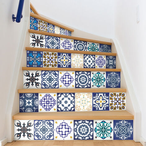 Stickers adhésifs escalier carrelages contremarche - GELINO - 2 bandes de 19x133cm (1/3)