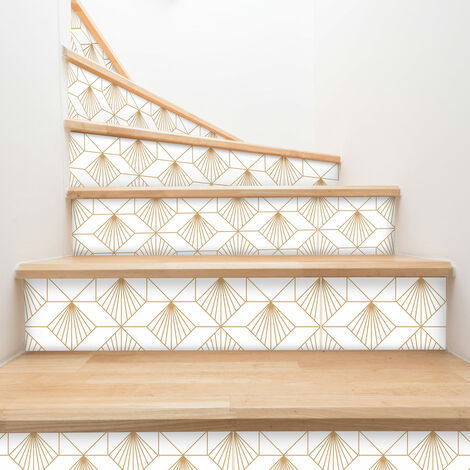Stickers adhésifs escalier carrelages contremarche - EDARD - 2 bandes de 14.5x101.5cm
