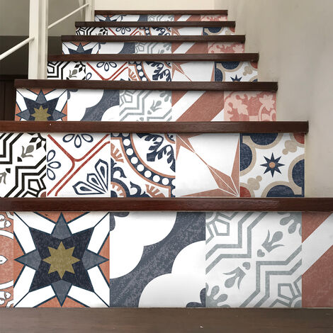 Stickers adhésifs escalier carrelages contremarche - RIVOLINO - 2 bandes de 19x133cm (1/5)