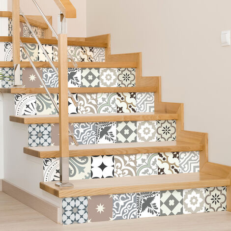 Stickers adhésifs escalier carrelages contremarche - HEDIANA - 2 bandes de 18.5x129.5cm (1/5)