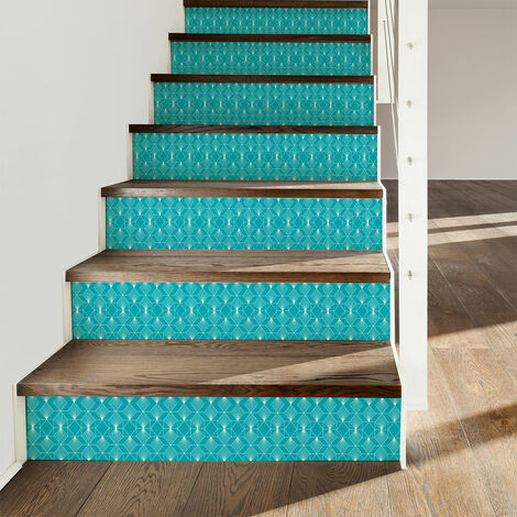 Stickers adhésifs escalier carrelages contremarche - CHRISTER - 2 bandes de 19x133cm (1/3)