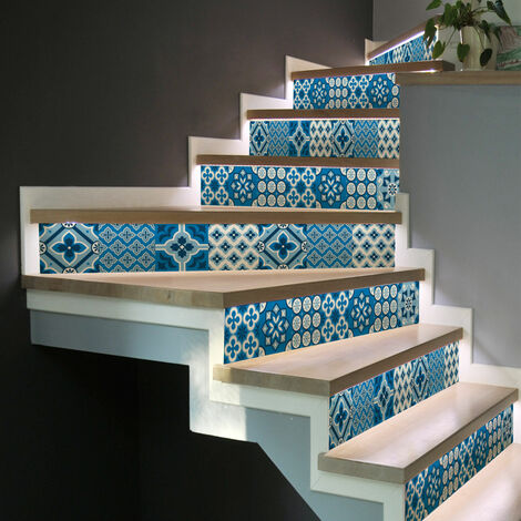 Stickers adhésifs escalier carrelages contremarche - SANDA - 2 bandes de 12.5x87.5cm (1/3)