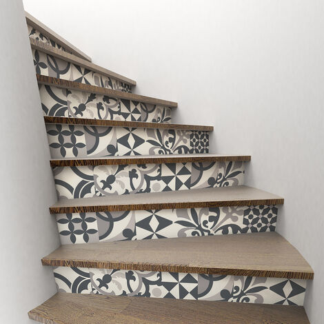 Stickers adhésifs escalier carrelages contremarche - THOLINA - 2 bandes de 19x133cm (1/5)