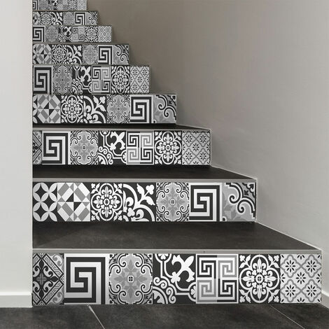 Stickers adhésifs escalier carrelages contremarche - MELANIA - 2 bandes de 19x133cm (1/3)