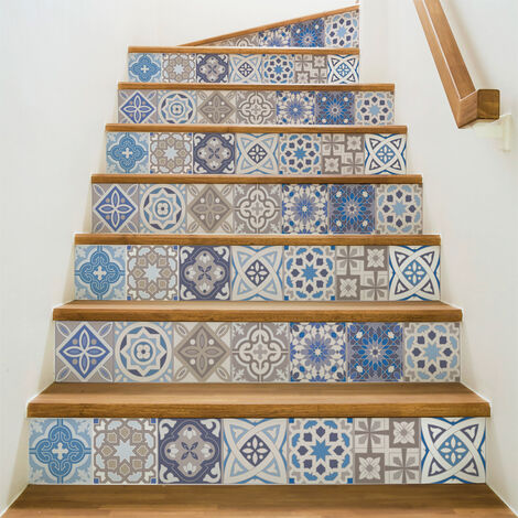 Stickers adhésifs escalier carrelages contremarche - HONDURAS - 2 bandes de 19x133cm (1/3)