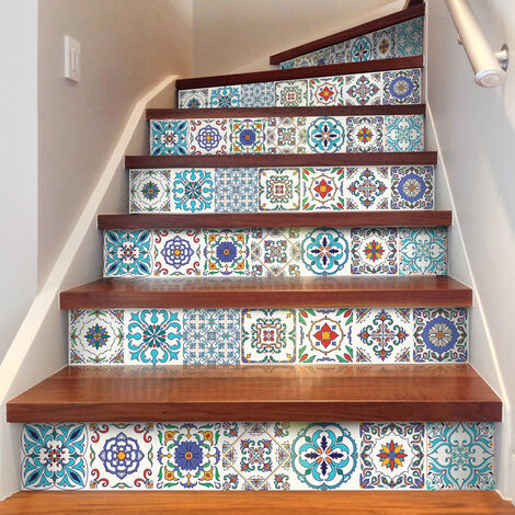 Stickers adhésifs escalier carrelages contremarche - IVANO - 2 bandes de 12.5x87.5cm (1/3)