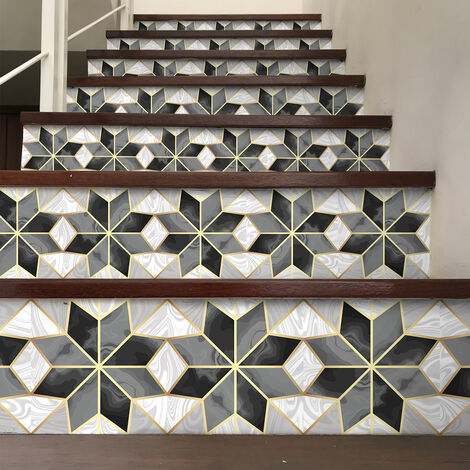Stickers adhésifs escalier carrelages contremarche - RONILDO - 2 bandes de 19x133cm (1/5)