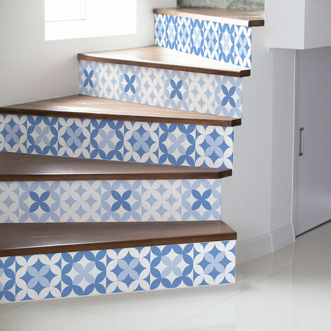 Stickers adhésifs escalier carrelages contremarche - ESMERALDA - 2 bandes de 19x133cm (1/3)