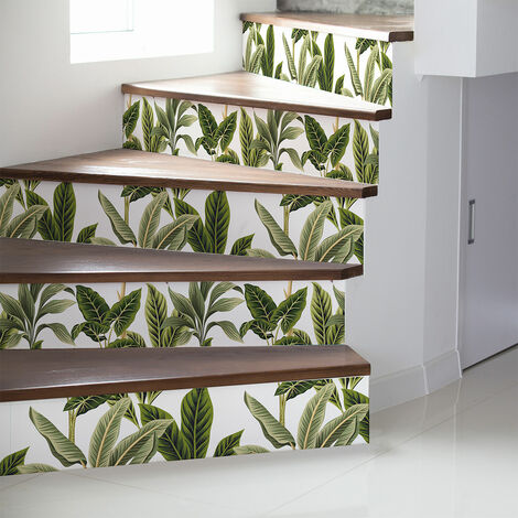 Stickers adhésifs escalier carrelages contremarche - TROPICAL CABO POLONIO - 2 bandes de 19x133cm (1/3)