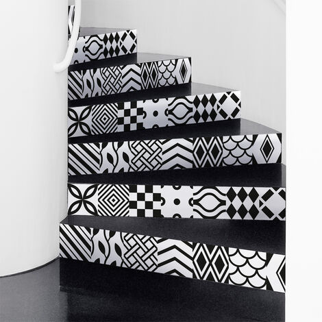 Stickers adhésifs escalier carrelages contremarche - TORBORG - 2 bandes de 14x98cm (1/3)