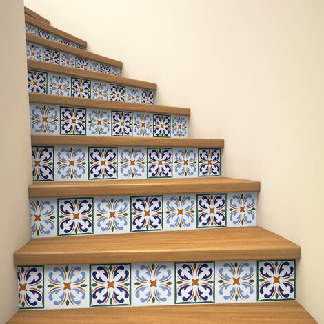 Stickers adhésifs escalier carrelages contremarche - ROLANDO - 2 bandes de 19x133cm (1/3)