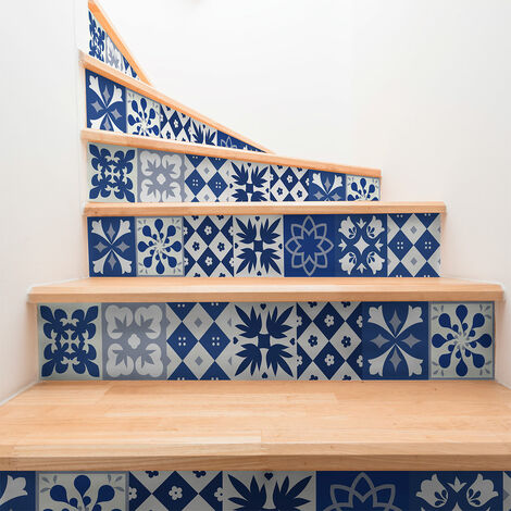 Stickers adhésifs escalier carrelages contremarche - LUCILINA - 2 bandes de 19x133cm (1/3)