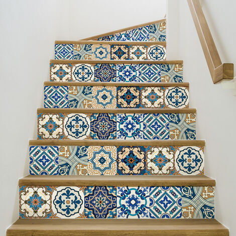 Stickers adhésifs escalier carrelages contremarche - ONOFRIO - 2 bandes de 14x98cm (1/3)