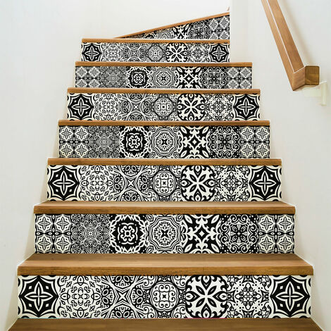 Stickers adhésifs escalier carrelages contremarche - LIANA - 2 bandes de 19x133cm (1/3)