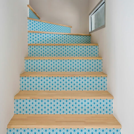 Stickers adhésifs escalier carrelages contremarche - HALVOR - 2 bandes de 12.5x87.5cm (1/3)