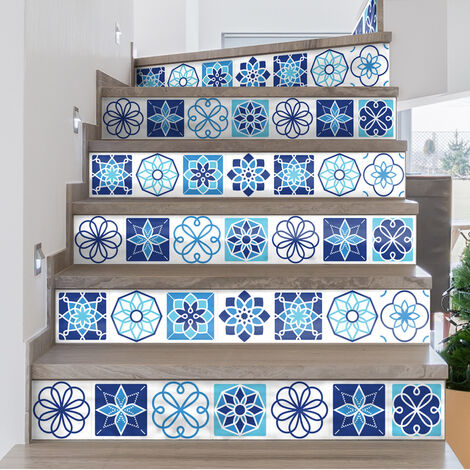 Stickers adhésifs escalier carrelages contremarche - TOFINTO - 2 bandes de 12.5x87.5cm (1/3)