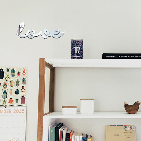 Sticker effet mirroir Love 30 x 10 cm - Autocollants stickers adhésifs effet miroir (1/5)