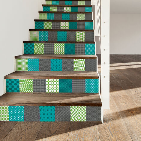 Stickers adhésifs escalier carrelages contremarche - WALDEMAR - 2 bandes de 12.5x87.5cm (1/3)