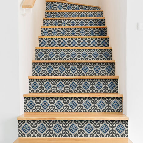 Stickers adhésifs escalier carrelages contremarche - FRANCESCA - 2 bandes de 19x133cm (1/3)