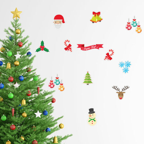 Sticker Noël Joyeux Noël pour enfant - Autocollants stickers adhésifs noël - décoration fêtes - 90x90cm (1/4)