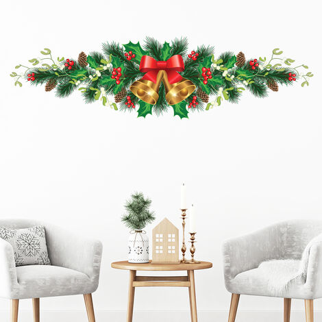 Sticker Noël gui de noël - Autocollants stickers adhésifs noël - décoration fêtes - 10x35cm (1/5)