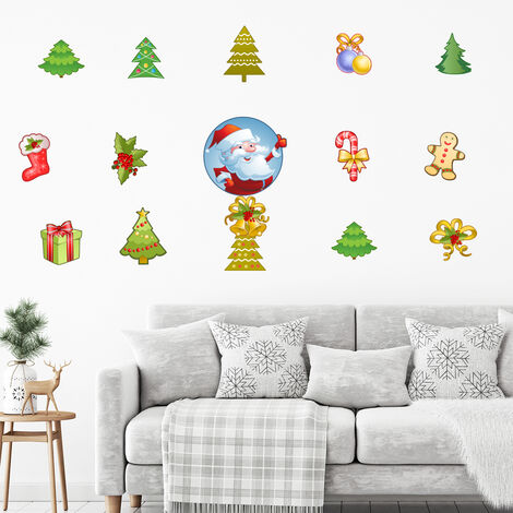 Sticker Noël les éléments de Noël - Autocollants stickers adhésifs noël - décoration fêtes - 110x170cm (1/5)