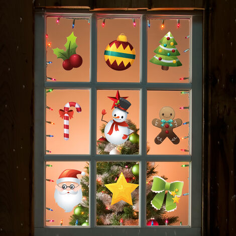 Sticker Noël la féerie de Noël - Autocollants stickers adhésifs noël - décoration fêtes - 80x150cm (1/4)