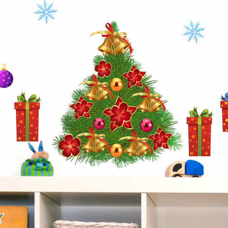 Sticker Décoration pour noël - Autocollants stickers adhésifs noël - décoration fêtes - 90x90cm (1/4)