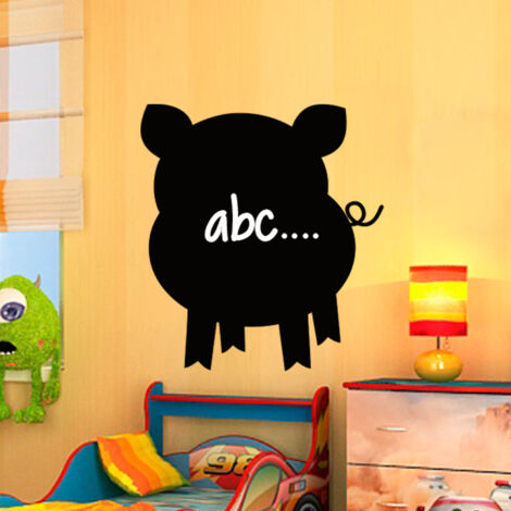 Sticker ardoise tableau noir - stickers muraux adhésif effaçable - SILHOUETTE PETIT COCHON - 30x30cm (1/3)