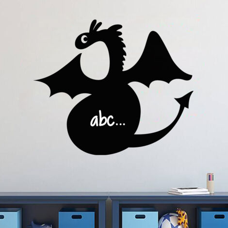 Sticker ardoise tableau noir - stickers muraux adhésif effaçable - SILHOUETTE DRAGON - 25x30cm (1/3)