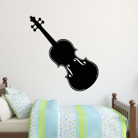 Sticker ardoise tableau noir - stickers muraux adhésif effaçable - DESIGN CONTRE-BASSE - 20x20cm (1/3)
