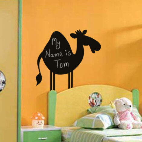 Sticker ardoise tableau noir - stickers muraux adhésif effaçable - CHAMEAU - 30x30cm (1/4)
