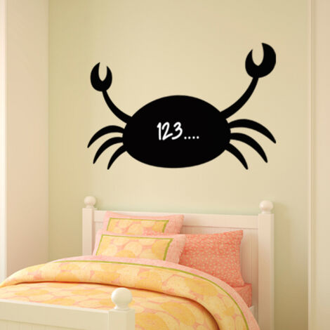 Sticker ardoise tableau noir - stickers muraux adhésif effaçable - SILHOUETTE CRABE - 20x35cm (1/3)