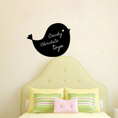Sticker ardoise tableau noir - stickers muraux adhésif effaçable - SILHOUETTE OISEAU - 40x50cm (1/4)