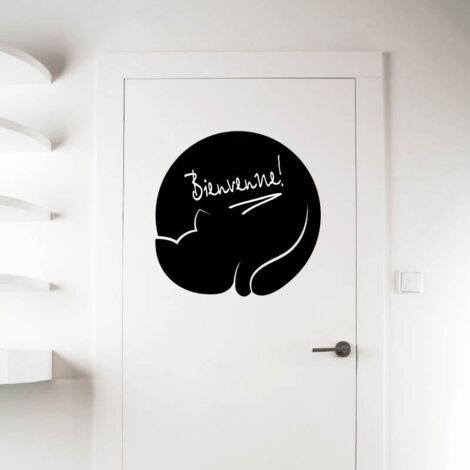 Sticker ardoise tableau noir - stickers muraux adhésif effaçable - CHAT - 25x25cm (1/3)