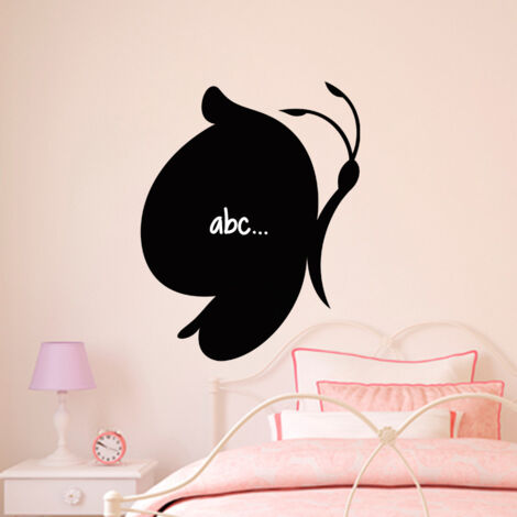 Sticker ardoise tableau noir - stickers muraux adhésif effaçable - CARICATURE PAPILLON - 20x15cm (1/3)