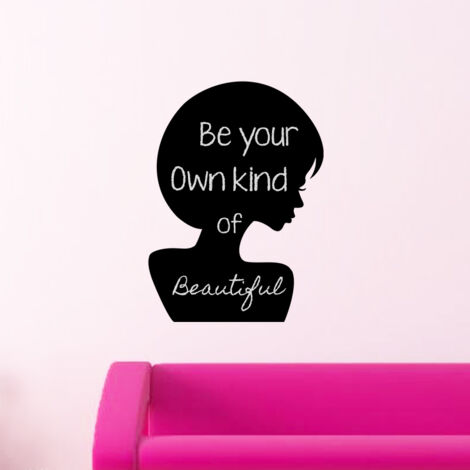 Sticker ardoise tableau noir - stickers muraux adhésif effaçable - SILHOUETTE FEMME - 55x40cm (1/4)