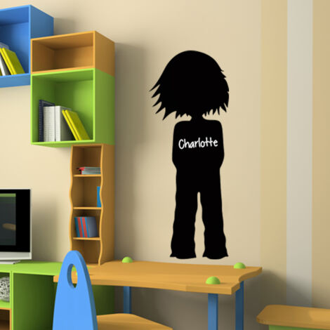 Sticker ardoise tableau noir - stickers muraux adhésif effaçable - SILHOUETTE PETITE - 65x25cm (1/3)