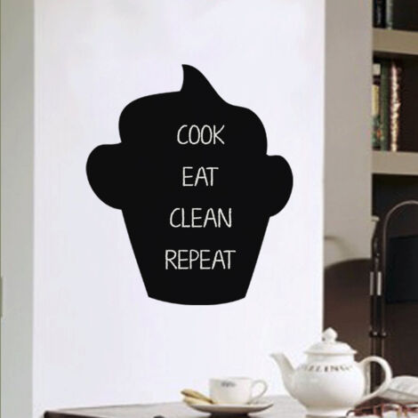 Sticker ardoise tableau noir - stickers muraux adhésif effaçable - POT DE GLACE - 40x35cm (1/4)