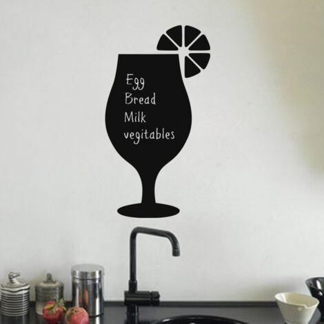 Sticker ardoise tableau noir - stickers muraux adhésif effaçable - DESIGN COCKTAIL - 75x40cm (1/4)