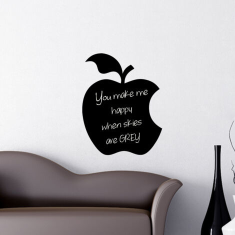 Sticker ardoise tableau noir - stickers muraux adhésif effaçable - POMME 1 - 50x40cm (1/4)