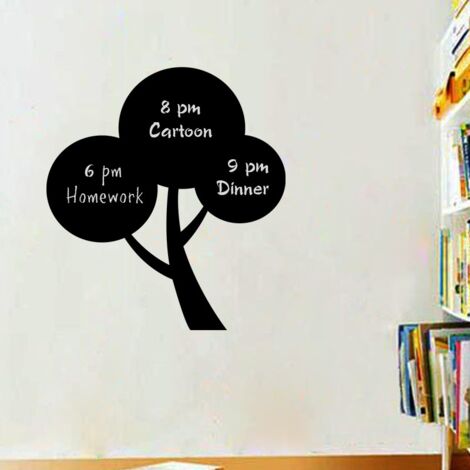 Sticker ardoise tableau noir - stickers muraux adhésif effaçable - DESIGN ARBRE I - 45x40cm (1/4)