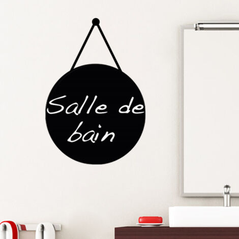 Sticker ardoise tableau noir - stickers muraux adhésif effaçable - SPHÈRE PENDU - 40x30cm (1/3)