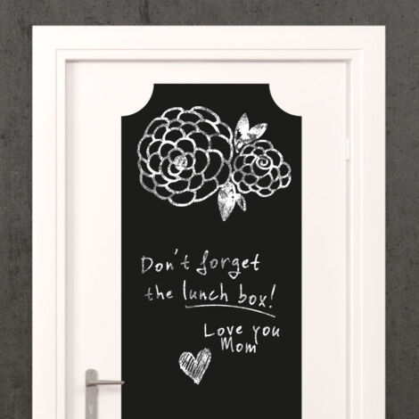 Sticker ardoise tableau noir - stickers muraux adhésif effaçable - POUR PORTE DÉCORATIVE - 125X35cm (1/3)