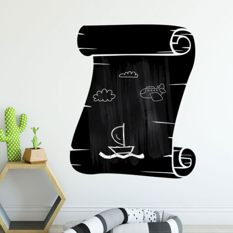 Sticker ardoise tableau noir - stickers muraux adhésif effaçable - DESIGN LETTRE - 30x25cm (1/5)