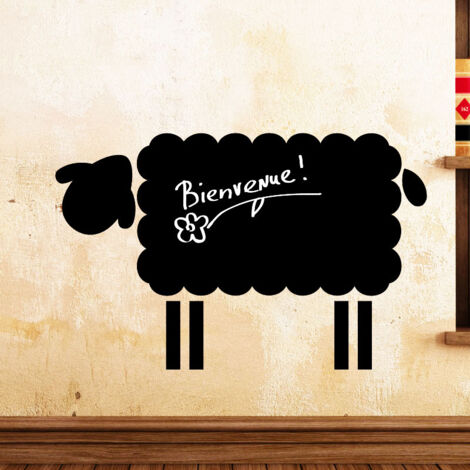 Sticker ardoise tableau noir - stickers muraux adhésif effaçable - MOUTONS 2 - 25x40cm (1/4)