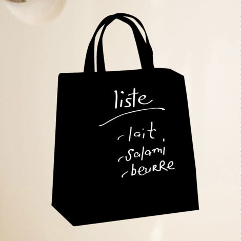 Sticker ardoise tableau noir - stickers muraux adhésif effaçable - SAC À PROVISIONS - 40x30cm (1/3)