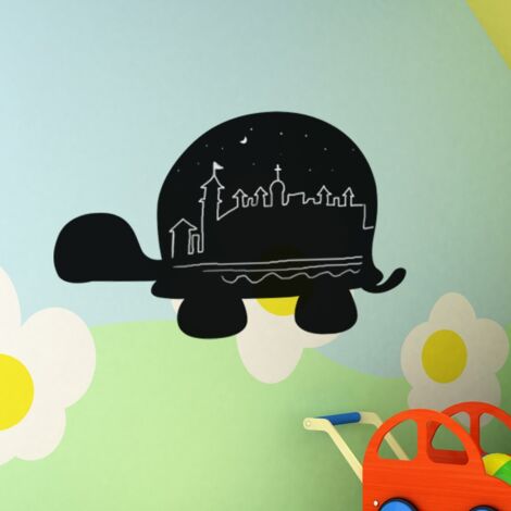 Sticker ardoise tableau noir - stickers muraux adhésif effaçable - SILHOUETTE TORTUE I - 40x60cm (1/4)