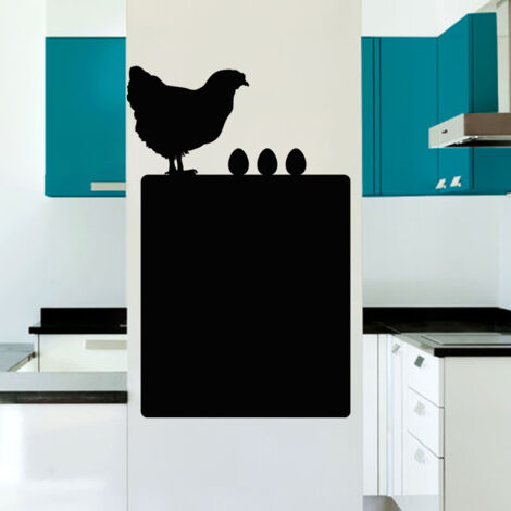 Sticker ardoise tableau noir - stickers muraux adhésif effaçable - POULE AVEC SES OEUFS - 30x20cm (1/3)